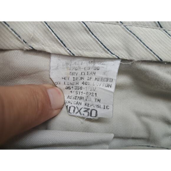 Dockers Men's Pants 40x30 Linen Blend Beige Relaxed Summer Beach Pleated - Picture 3 of 8